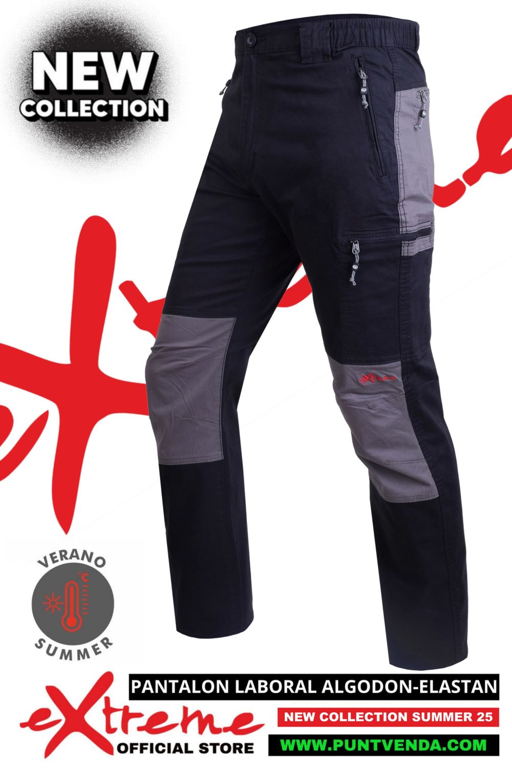 Pantalón Trekking - Laboral EXTREME algodon - elastan Primavera-verano
