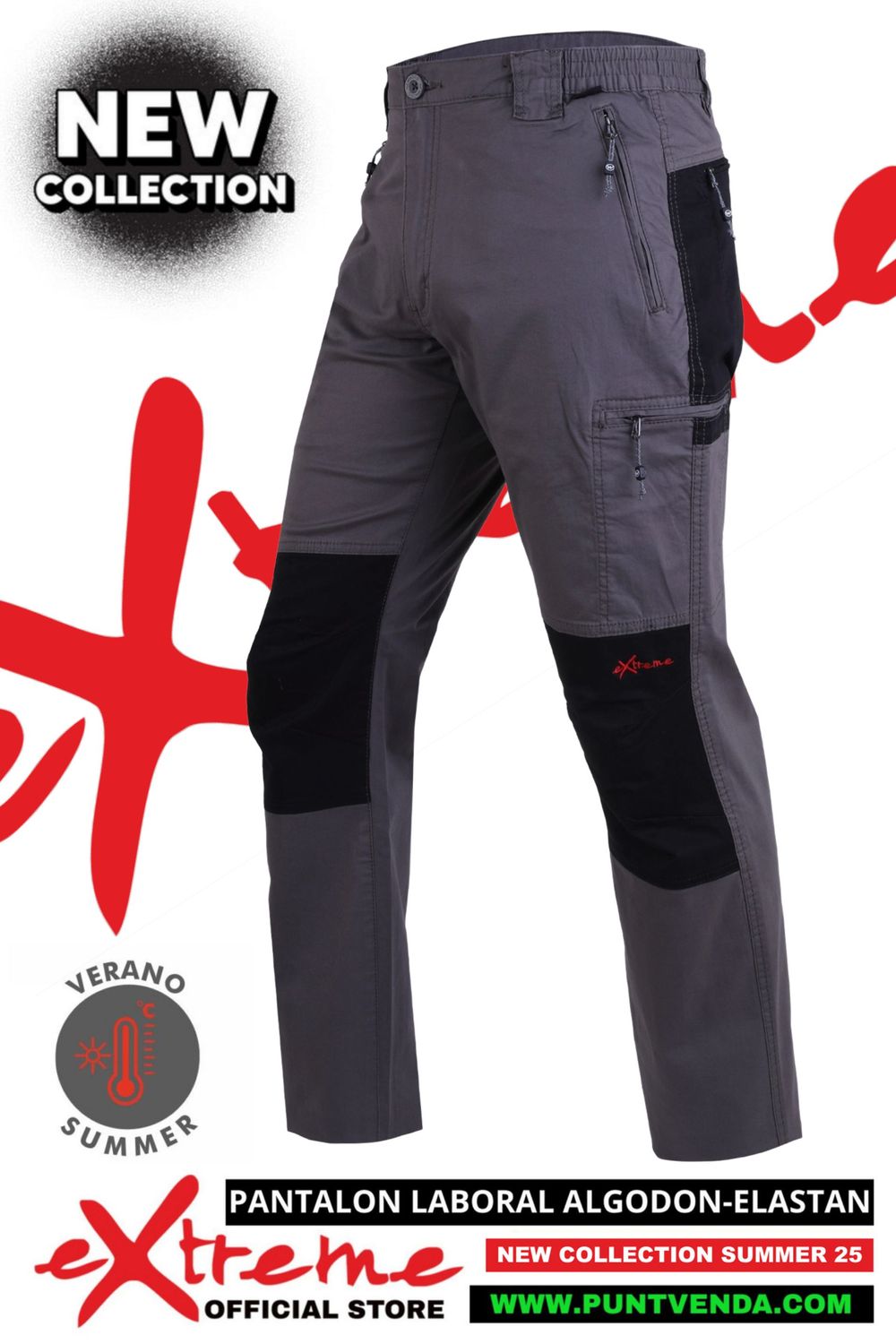 Pantalón Trekking - Laboral EXTREME algodon - elastan Primavera-verano