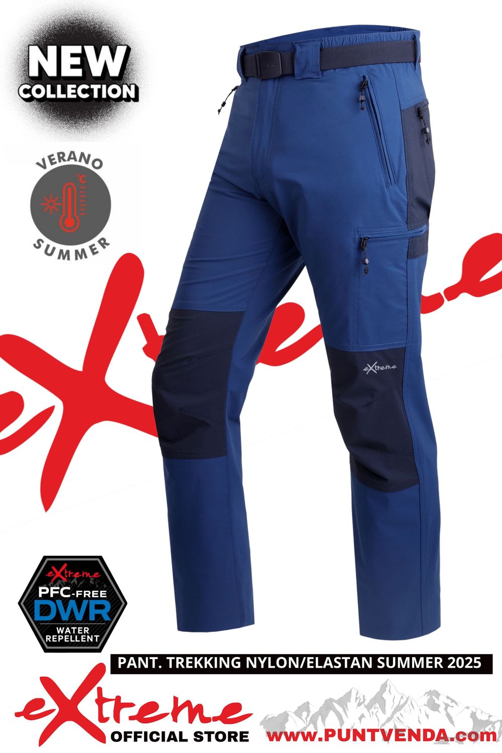 Pantalon Trekking EXTREME Nylon/Elastán Hombre Primavera-Verano