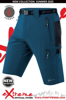 Bermuda Trekking  Nylon-Elastán Extreme Hombre Azul-Gris