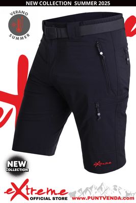 Bermuda Trekking  Nylon-Elastán Extreme Hombre Negro