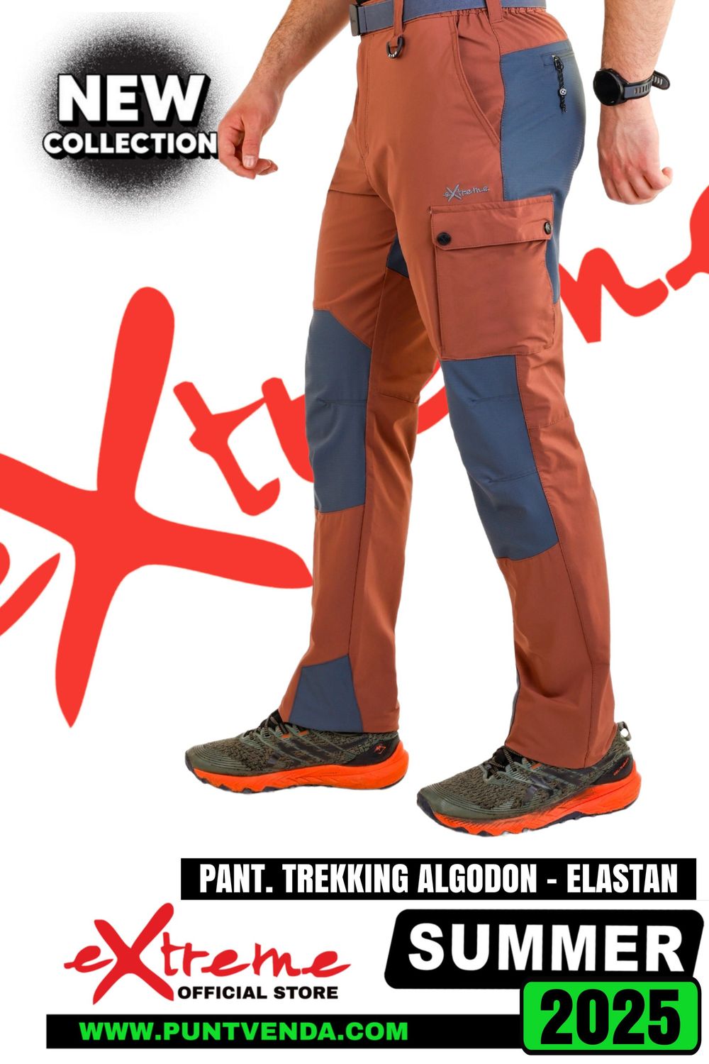 Pantalón Trekking Extreme - Nylon/Spandex - Hanger-raiz-gris