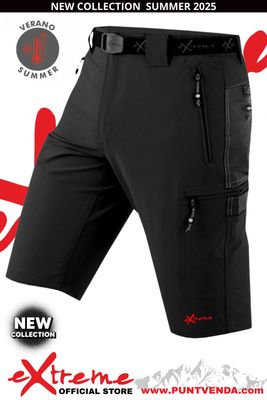 Bermuda Trekking  Nylon-Elastán Extreme Hombre Negro-Gris