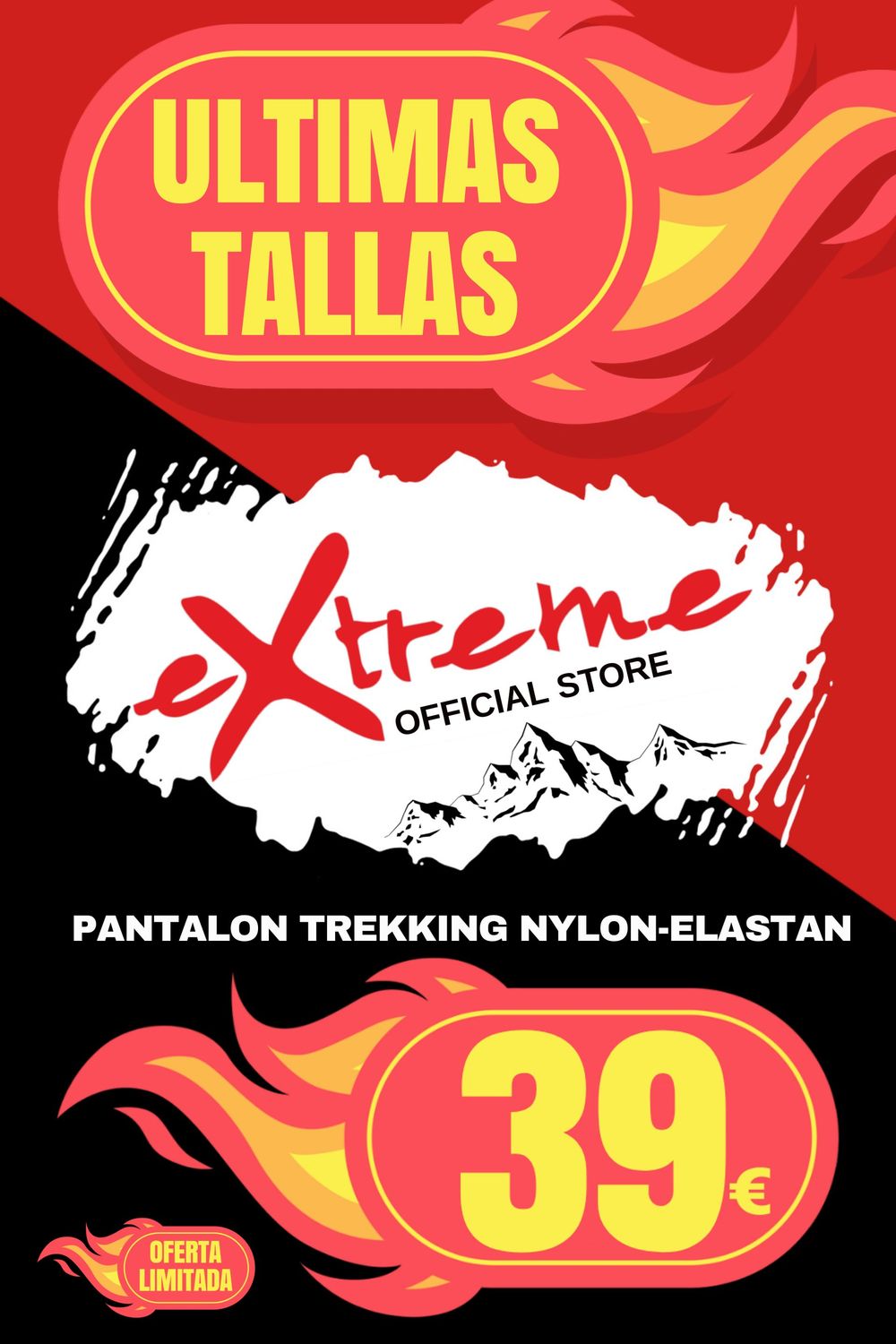Pantalón Trekking Extreme - Nylon/Spandex Hombre n/gris