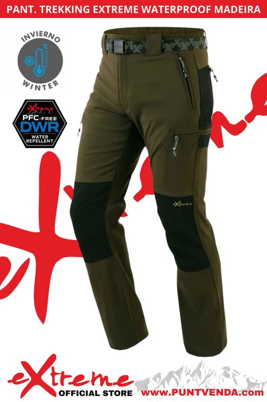 Pantalón Trekking  EXTREME Poliéster/Elastano Perchado Hombre - Invierno - Madeira Verde Caza