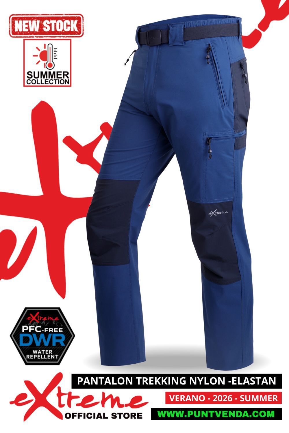 Pantalon Trekking EXTREME Nylon/Elastán Hombre Primavera-Verano