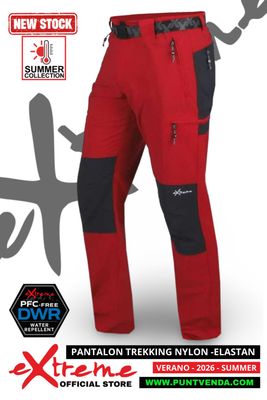 Pantalón Trekking Extreme Kylo Rojo- Nylon/Elastán Hombre - Verano 2026 Pantalón Trekking Extreme Kylo Rojo- Nylon/Elastán Hombre - Verano 2026