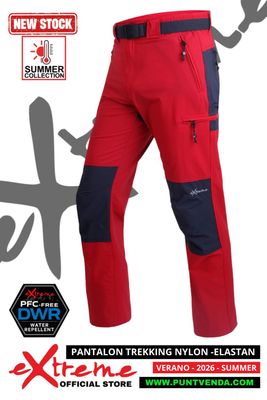 Pantalón Trekking Extreme Kylo Rojo- Nylon/Elastán Hombre - Verano 2026 Pantalón Trekking Extreme Kylo Rojo- Nylon/Elastán Hombre - Verano 2026