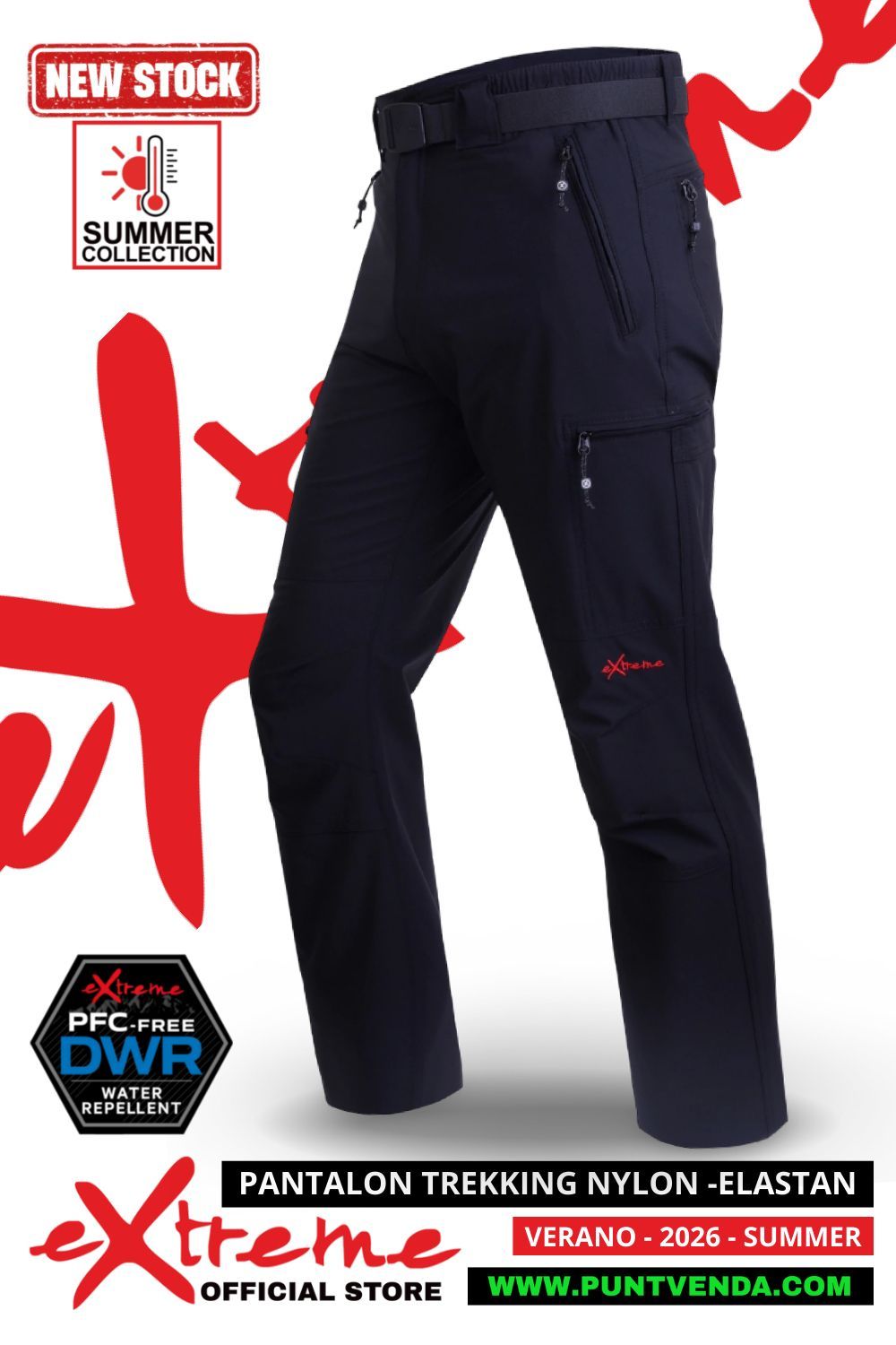 Pantalon Trekking Kylo - EXTREME Nylon/Elastán Hombre Primavera-Verano 2026