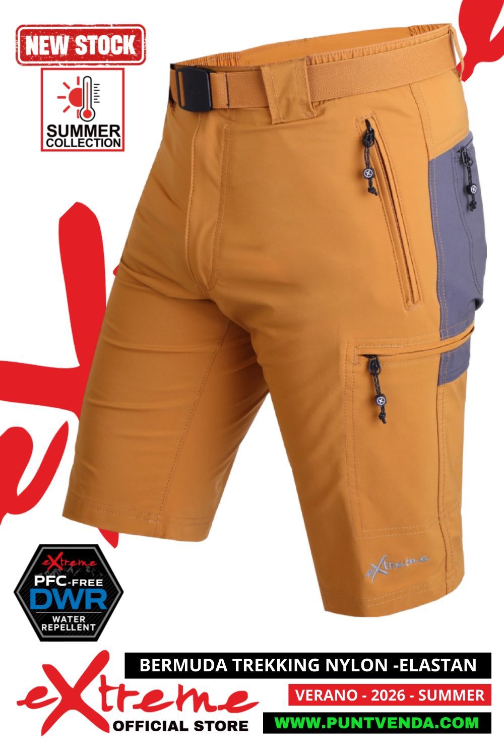 Bermuda Trekking Nylon-Elastán Extreme Hombre Azafran - 2026 Bermuda Trekking Nylon-Elastán Extreme Hombre Azafran - 2026