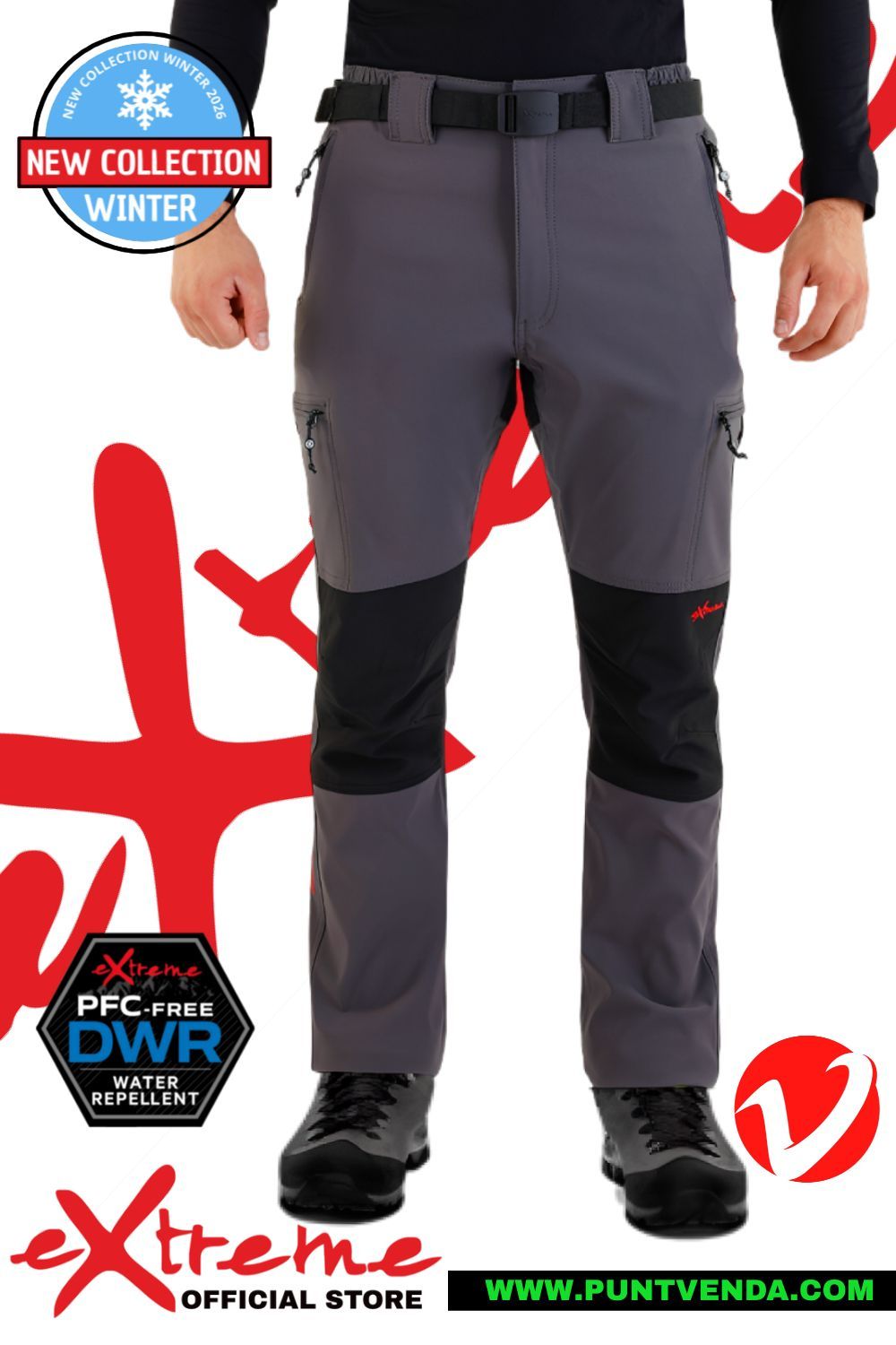 Pantalón Trekking Extreme - Madeira Gris - waterproof - Invierno - Afelpado Pantalón Trekking Extreme - Madeira Gris - waterproof - Invierno - Afelpado
