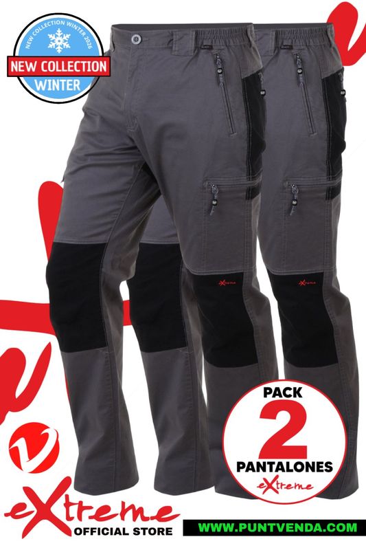 Pack 2 Pantalones Trekking  Laboral Extreme - Maxim Gris - Invierno