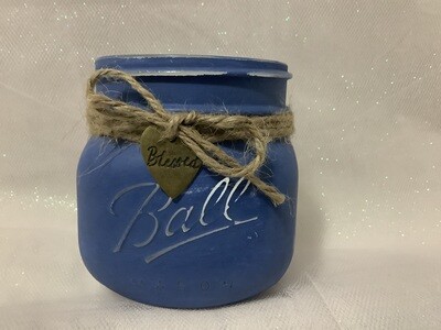 Small Blue Mason Jar