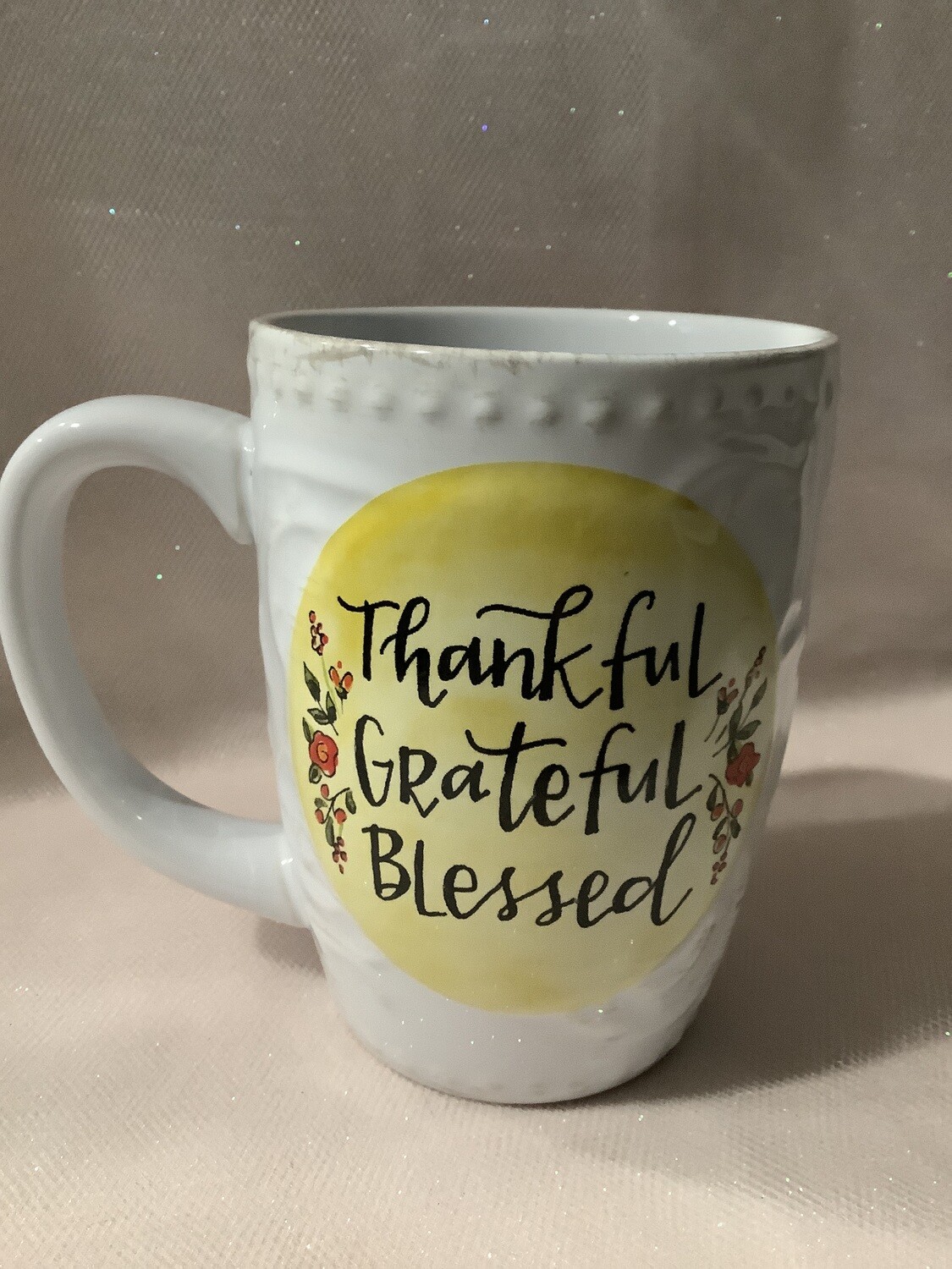 Boxed Ceramic Mug - Thankful Grateful Blessed