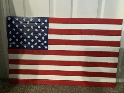 AMERICAN FLAG MADE OF WOOD