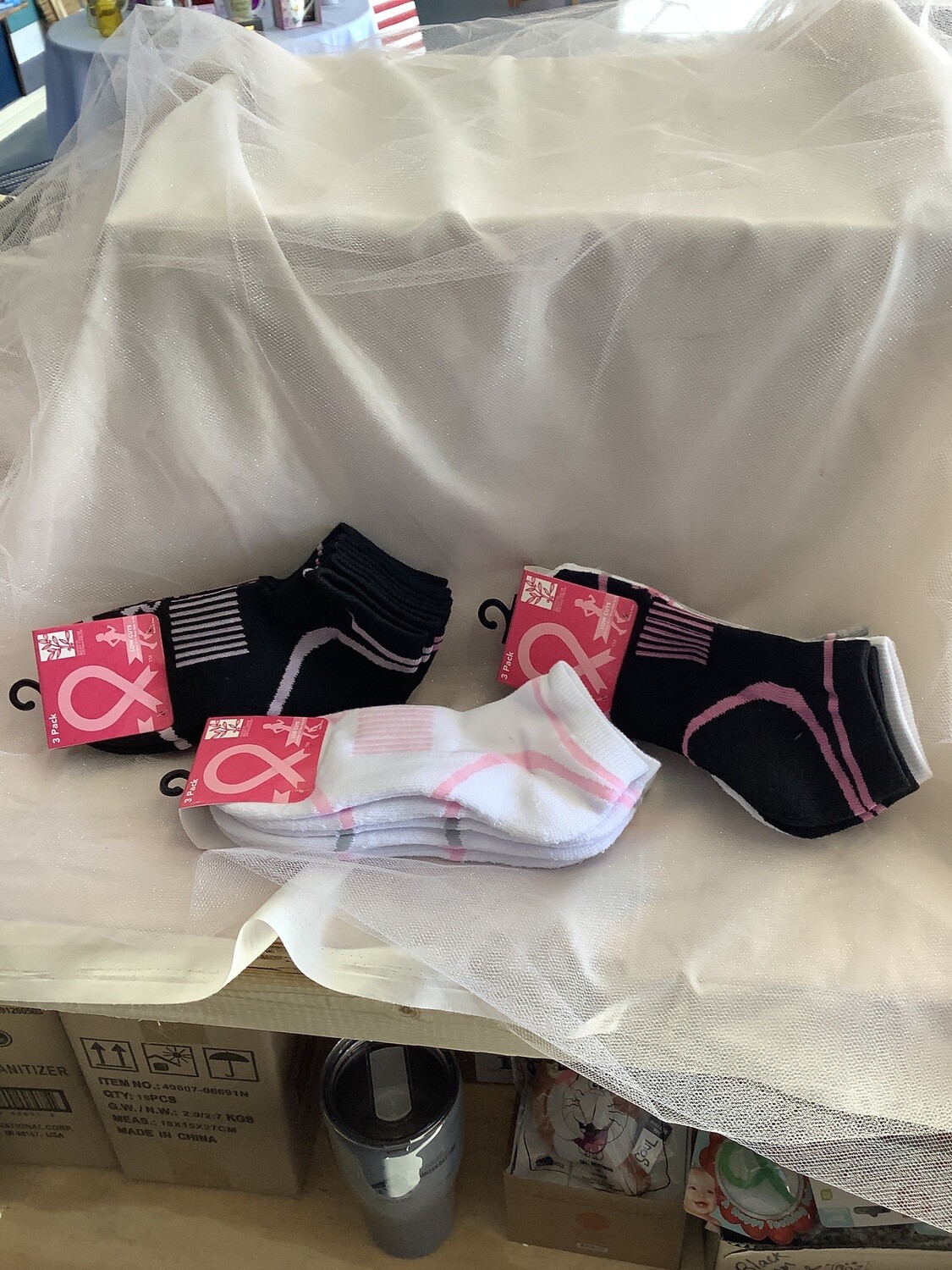 3 PAIR CANCER CUSHIONED SOCK