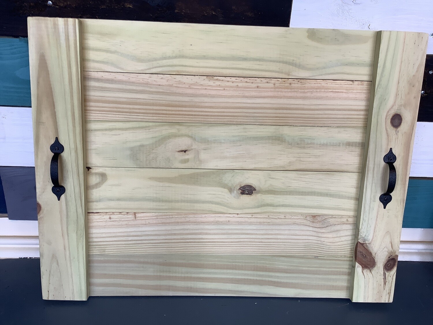 STOVE TOP COVER WITH HANDLES - NATURAL WOOD