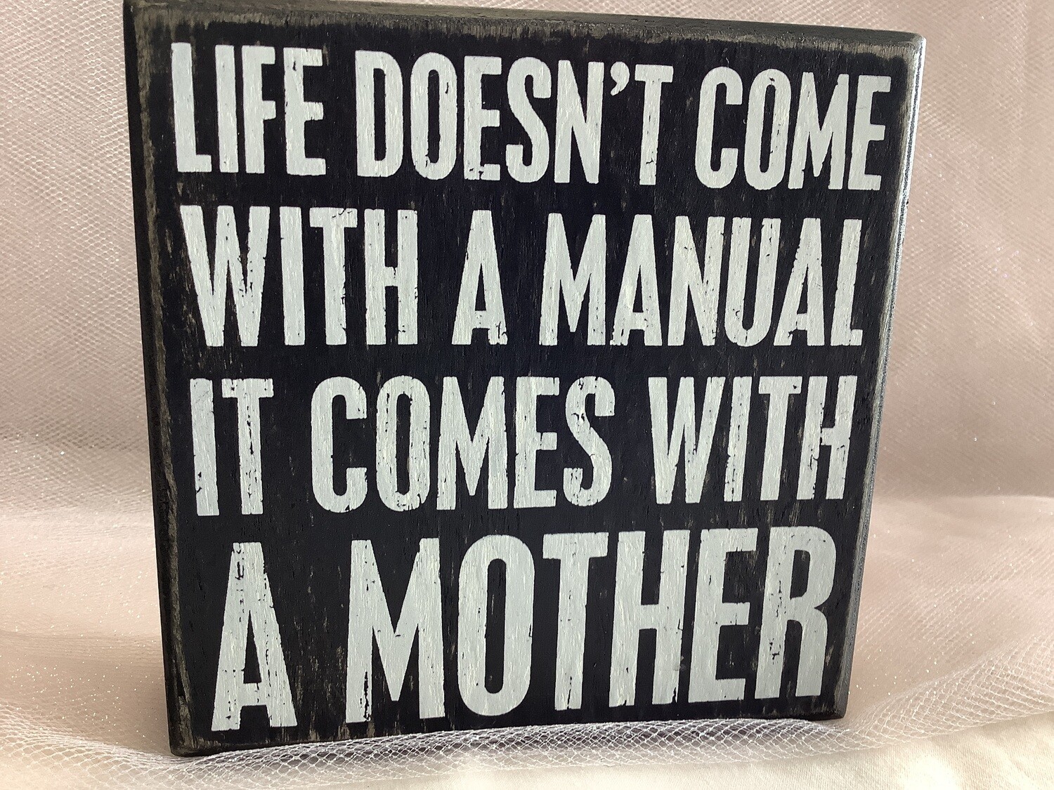 WOOD BOX SIGN WITH A MOTHER 5" X5"