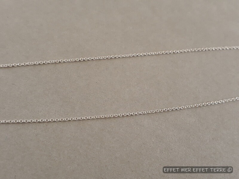 Chaine argent maille forçat fine 40 à 43cm