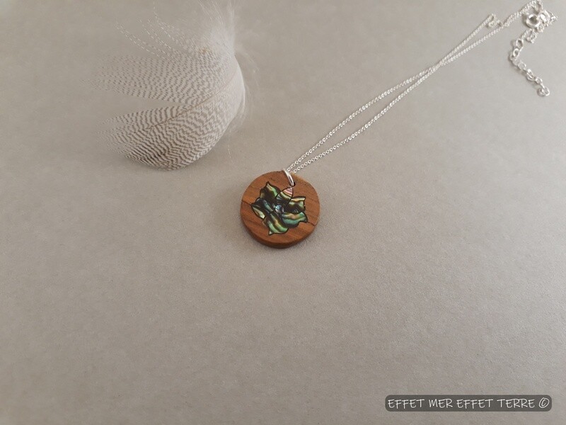 Marqueterie fleur bois et nacre
