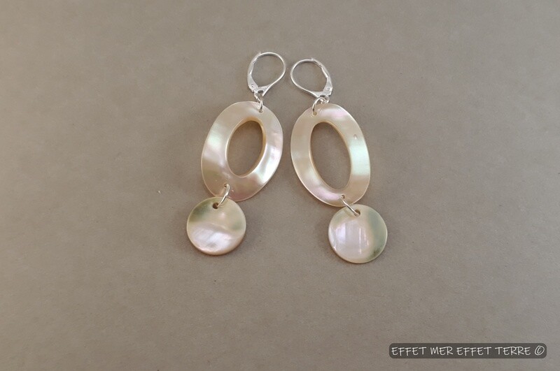 Boucles d'oreilles 2 nacres: Burgo et Tuléar
