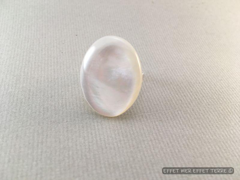 Bague argent et nacre
