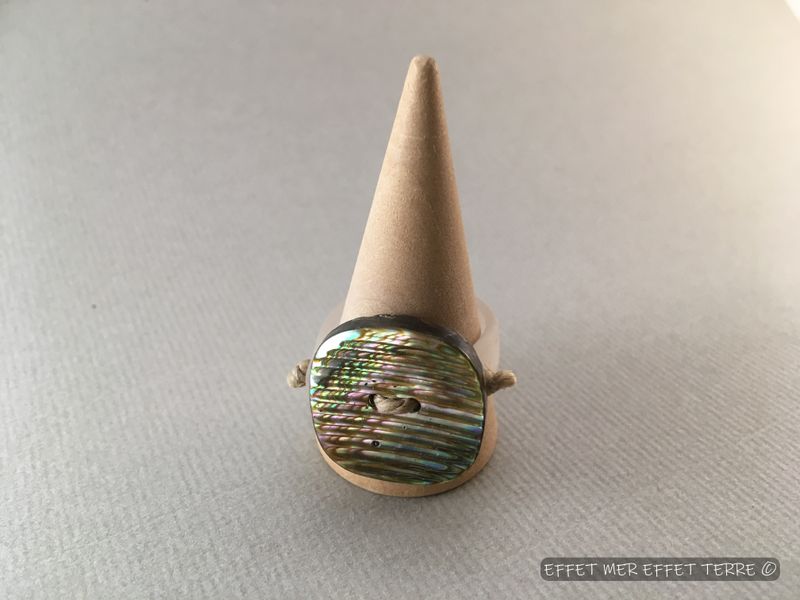 Bague bouton nacre Haliotide