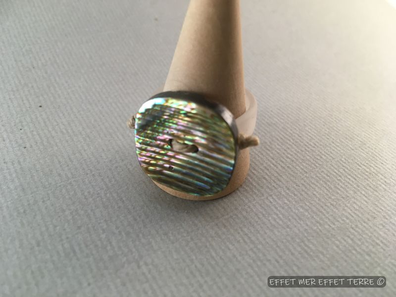 Bague bouton nacre Haliotide