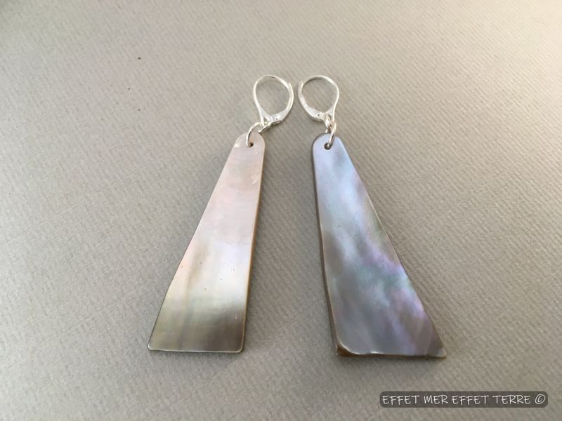 Boucles d&#39;oreilles nacre Ptéria