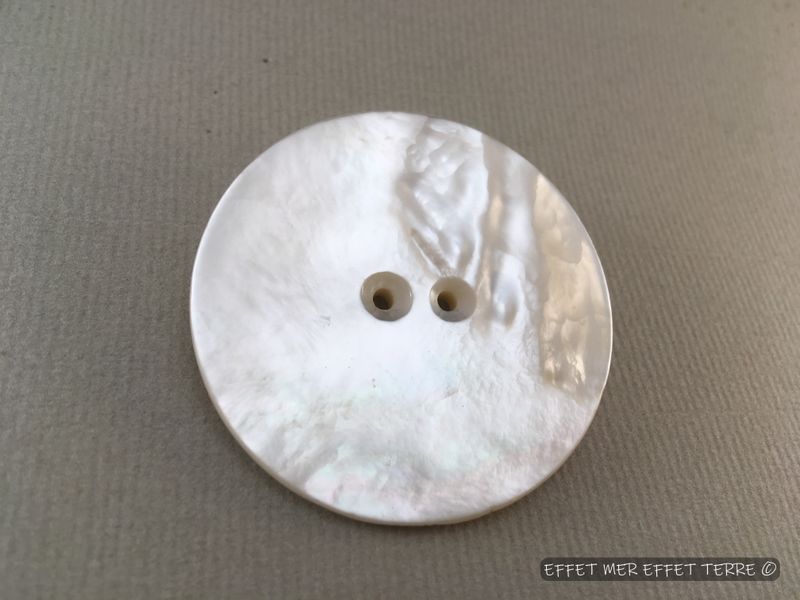 Broche bouton nacre blanche