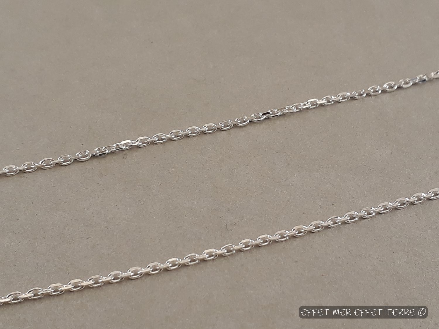 Chainette argent maille forçat fine 40 à 42,5cm