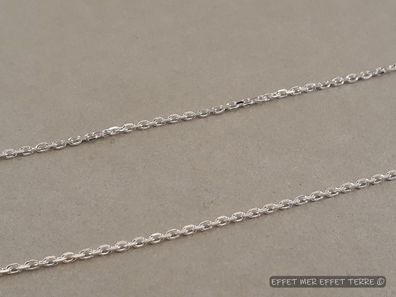 Chainette argent maille forçat fine 40 à 42,5cm