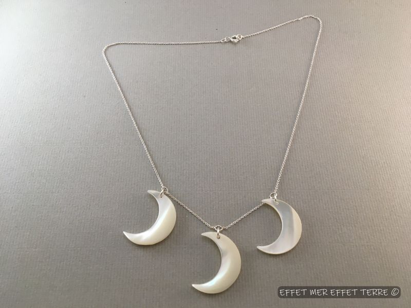 Pendentif 3 lunes nacre Troca