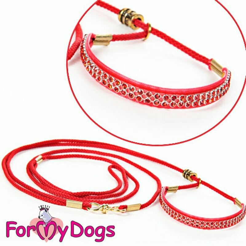 Rote Strass-Show-Leine Rote Strass-Show-Leine