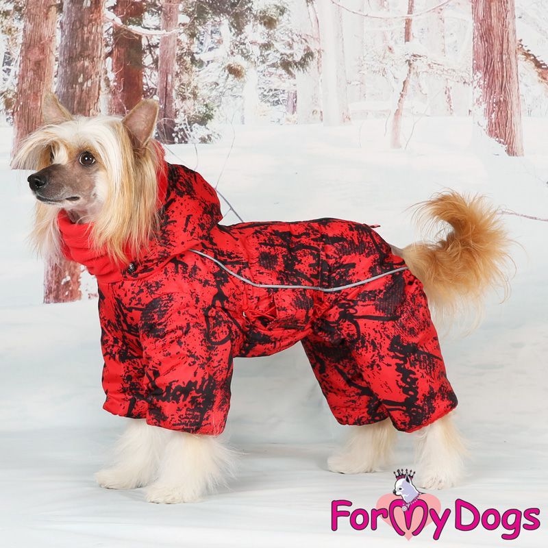 Feuriger Winter/Schnee-Overall "Ruby Rebel" für Hündinnen in Gr. 12 und 14