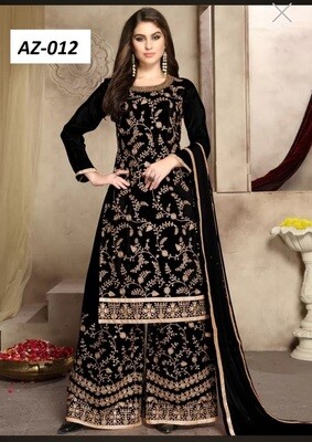 Chiffon Black Suit AZ - 012