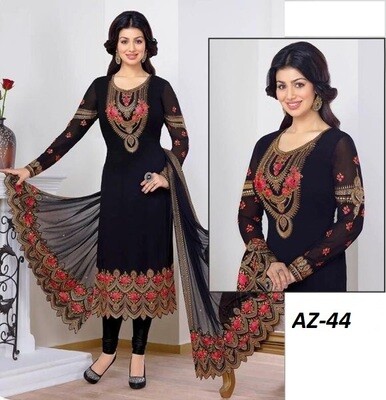 Chiffon Black Suit AZ - 44