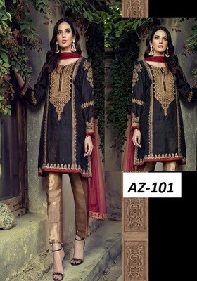 Chiffon Black Suit AZ - 101