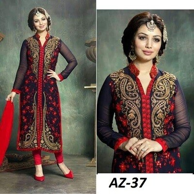Chiffon Blue Suit AZ - 037