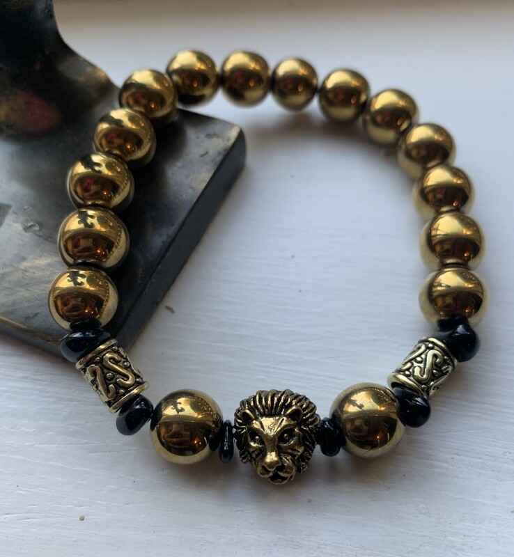 Antique Gold Hematite Lion (Men)