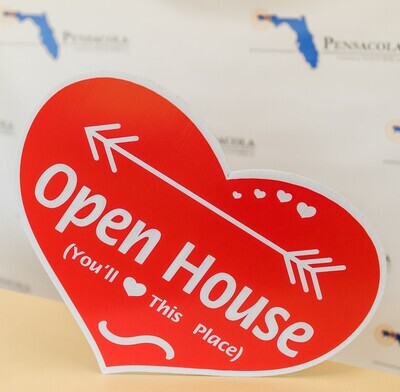 OPEN HOUSE - HEART SHAPE SIGN