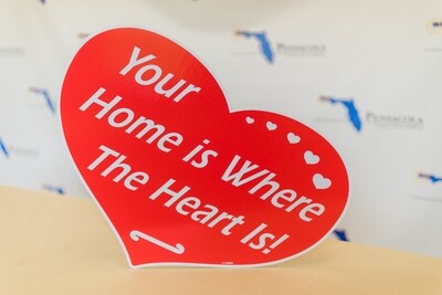YOUR HOME IS WHERE THE HEART IS - HEART SHAPE SIGN