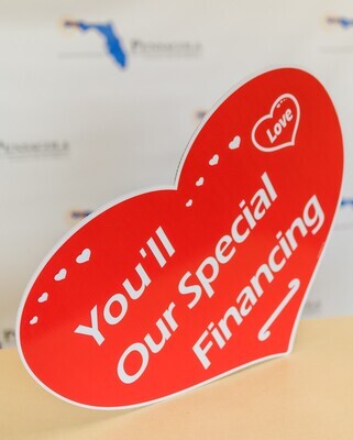 SPECIAL FINANCING - HEART SHAPE SIGN