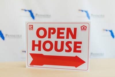 OPEN HOUSE PANEL SIGN W/ FAIR HOUSING + REALTOR  LOGOS