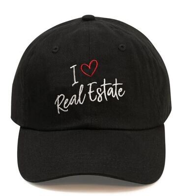 BASEBALL CAP - "I ❤ Real Estate" Black
