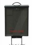 BROCHURE BOX ON STAND, Color: Black