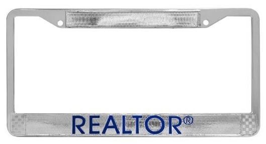 LICENSED PLATE FRAME (METAL) REALTOR BRANDED, Color: Silver