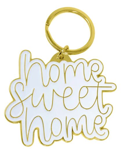KEY CHAINS WHITE ENAMEL SWEET