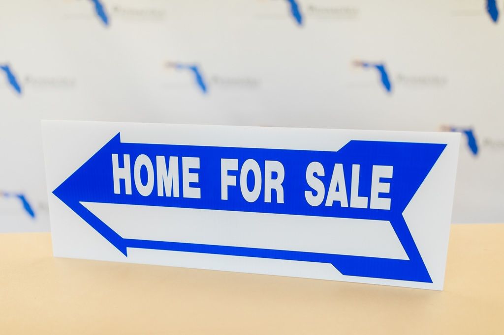 9" X 24" HOME FOR SALE RIDER SIGN Blue