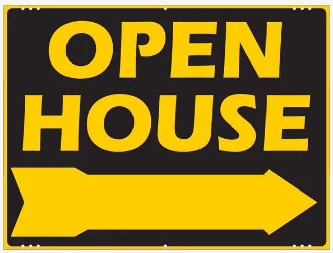 OPEN HOUSE LARGE PANEL SIGN Black &amp; Gold